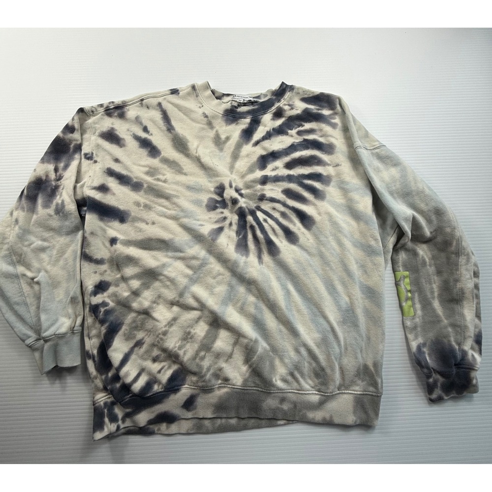Peloton Mens Grey White Tie Dye Crewneck Sweatshirt PT204316P Size Medium‎